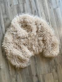 BB FUTRO FUTERKO Z DŁUGIM WŁOSEM PUSZYSTE PUCHATE BEŻOWE