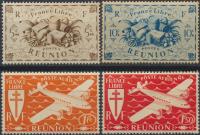 Reunion - Kolonie Beczki Owoce Tarcza Lotnictwo Samolot Poczta lotnicza