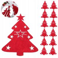 Pokrowiec Etui na Sztućce Choinka12szt Świąteczne Na Święta Stół Podkładka