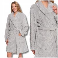 ТЕПЛЫЙ ЖЕНСКИЙ ХАЛАТ ПУШИСТЫЙ МЯГКИЙ ЗАВЯЗАННЫЙ ДО КОЛЕНА MORAJ