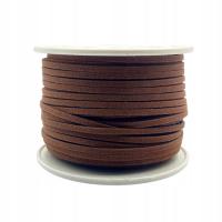 Rzemień rzemyk zamszowy brązowy 3mm 45m