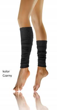 Sesto Senso Bawełniane Ocieplacze Damskie Na Nogi Wzór Prążek Czarny