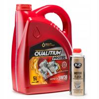 QUALITIUM PROTEC 5w30 5L syntentic Oil промывка K2 Motor Flush 250ml