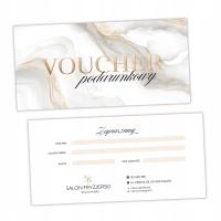VOUCHER podarunkowy ZAPROSZENIE NA WIZYTĘ salon kosmetyczny fryzjer 100 szt