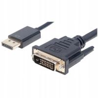 Kabel adapter Manhattan DisplayPort / DVI-D 24+1 1080p*60Hz M/M 3m czarny