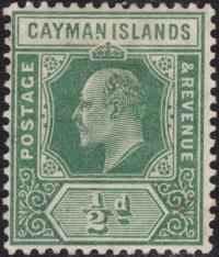 kol.bryt.Cayman Islands KEVII 1/2 d.czysty *