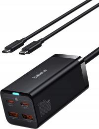 BASEUS быстрое зарядное устройство GaN3 2x USB-C / 2x USB 100W быстрый кабель 1,5 м