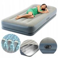 MATERAC DMUCHANY JEDNOOSOBOWY 191x99 cm WELUR+POMPKA AUTOMAT SAMOPOMPUJĄCY