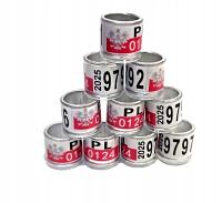 Кольца для почтовых голубей, стандарты 9мм RU 2025 г. с флагом 10 шт.