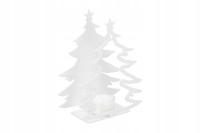 Świecznik ozdoba świąteczna Choinka BELLA na tealight metalowy biała