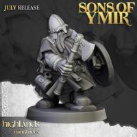 Dwarf Warrior 7 - Highlands Miniatures - Druk 3D