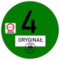 Plakietka ekologiczna umweltzone EURO 4 - oryginał