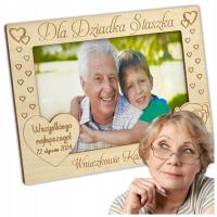 Prezent na dzień Babci i Dziadka Personalizowana Ramka na Zdjęcie Upominek