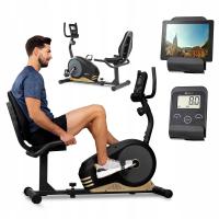 Rower Magnetyczny Poziomy z Pulsem Rowerek Treningowy Leżący