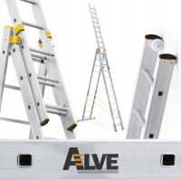 Лестница 3x12 алюминиевая ALVE FORTE КОЛЕСА И КРЮК