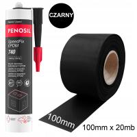EPDM 100mm Membrana Taśma Hydroizolacja Okna Dach Taras + KLEJ do EPDM