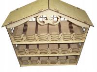 Большая конюшня для лошадей, конюшен, боксов, игрушечный домик для складывания серый HDF