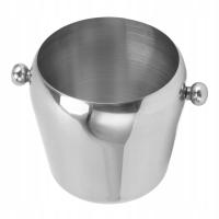 Srebrne wiaderko na lód ze stali nierdzewnej 2L wanna na napoje z uchwytem do użytku domowego