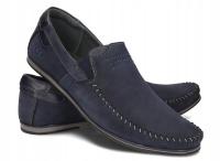 Мокасины Мужские Слипоны Повседневная Натуральная Кожа Нубук 876 Темно-Синий