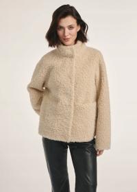 OCHNIK Beżowe futro damskie FUTDP-0061-81(Z25)