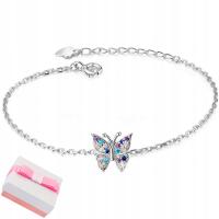 925 БАБОЧКА СЕРЕБРЯНЫЙ БРАСЛЕТ ДЛЯ ДЕВОЧКИ