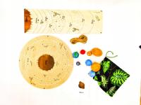 Wiszący układ słoneczny, dwie podstawy do powieszenia, ręcznie malowane pla