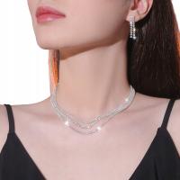 Красивые женщины ожерелье Кристалл Bling кубического циркония блестящие 37 8 см