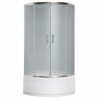 Душевая кабина с глубоким высоким душевым поддоном 80x80 замороженное стекло 80 см