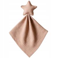 Przytulak gwiazdka z pieluszką muślinową- 30x30 cm, 0 +, brudny róż