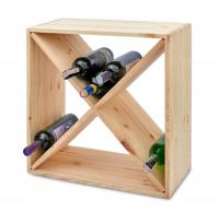 Книжный шкаф-деревянная винная стойка 24 бутылки Куба