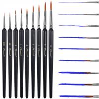 Pędzle Precyzyjne Malarskie Zestaw 9szt Pędzel Artystyczny Malowania Detali