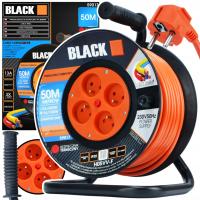 PRZEDŁUŻACZ BĘBNOWY OGRODOWY POLSKIEJ MARKI 50M 3x1,5 H05VV-F ZWIJAK BLACK