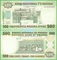 RWANDA 500 FRANCS 2004 P-30 UNC PREFIKS AC