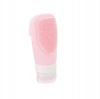 Silikonowa butelka podróżna 2w1 do mycia ciała 60 ml kolor: różowy