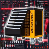 Wózek narzędziowy Viber-System żółty 7 szuflad z wyposażeniem 258 el.