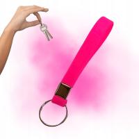 BRELOK SILIKONOWY do KLUCZY identyfikator SMYCZKA do kluczy RÓŻOWY
