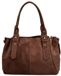 BESTINI torebka damska KLASYCZNA na ramię A4 ZAMSZ czekolada shopper