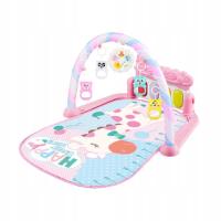 Mata do zabawy Baby Gyms z grzechotką i wiszącą zabawką Baby Kick and Play Piano Deer Pink