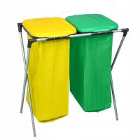 STOJAK do SEGREGACJI Śmieci 2x120L Stelaż Kosz na Odpady 2 Worki SOLIDNY