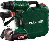 Аккумуляторная дрель-шуруповерт PARKSIDE Pbssa 20-Li A1, 20 V с зарядом AKU