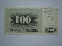 BOŚNIA I HERCEGOWINA - 100 DINARÓW 1992 r Seria DJ w/g mnie Stan I