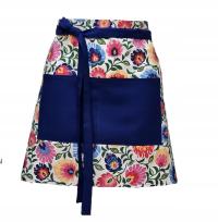 Zapaska kelnerska kucharska gastronomiczna krótka łowicka bawełna kwiatki