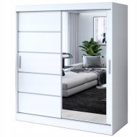 Раздвижной шкаф 180 см белый молдинг зеркало