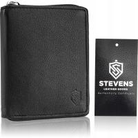 Кожаный бумажник мужской большой молнии STEVENS RFID Q2