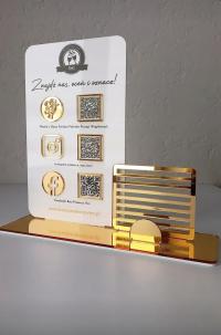 Akrylowa Tabliczka Wizytownik z kodami QR złote srebrne