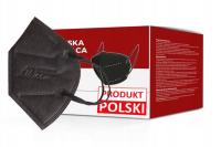 Polskie Maski FFP2 2 Filtry 5 warstw Czarne 50 szt
