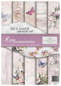 Papier ryżowy zestaw kreatywny RS022 - różane lato