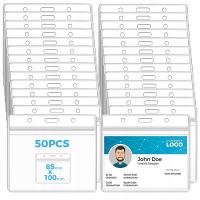 50x Odznaka Posiadacz identyfikatora Wyczyść poziomą wodoodporną plakietkę z imieniem Posiadacz karty