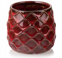 Osłonka Donica Ceramiczna Vintage czerwona 19x18 cm