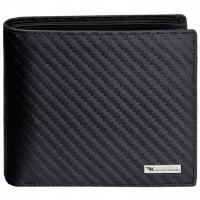 КОХМАНСКИЙ мужской кожаный бумажник черный RFID расширяемый натуральная кожа